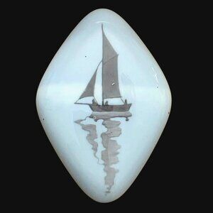 Vintage Royal Copenhagen Trinket Box Nautical Sailboat Bird Buoy Ocean Sea Boat